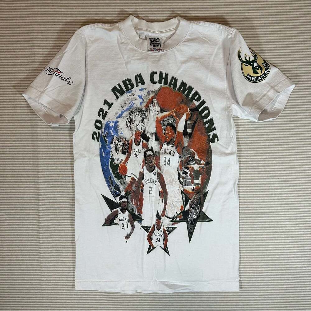 World Famous Heavyweight T-Shirts Milwaukee Bucks 2021 NBA Champions Fear The De